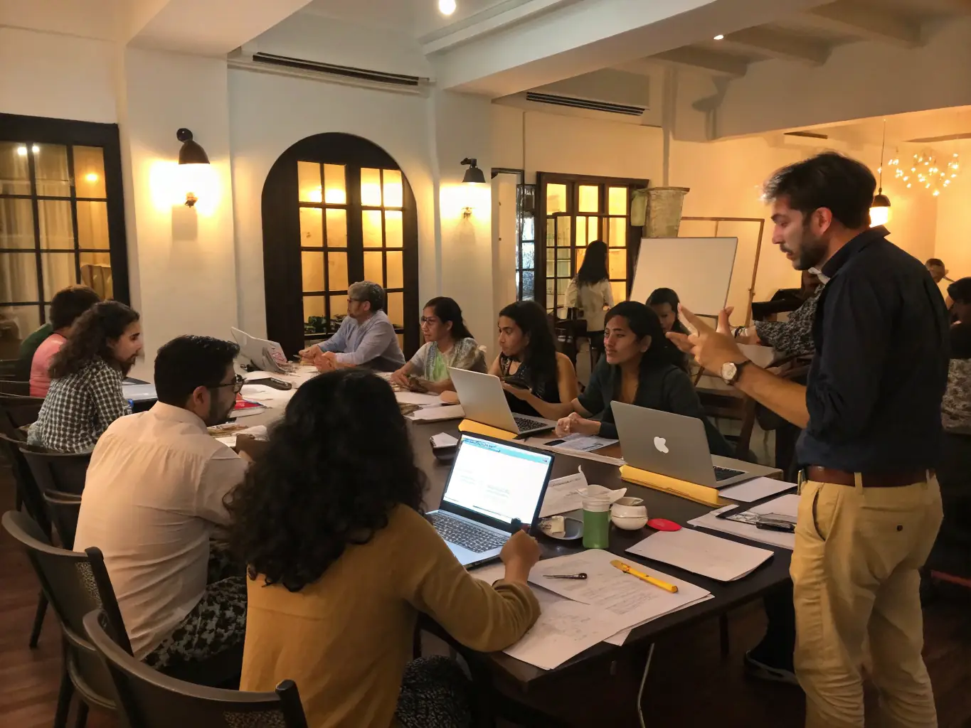 A visually appealing image of community members participating in a workshop at CENTRE JOSEPH CANTELOUBE, demonstrating the organization's commitment to lifelong learning and community engagement.